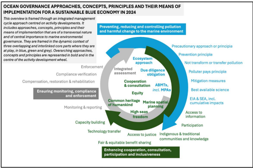 Figure V
Ocean governance approaches, concepts, principles and their means of implementation for a sustainable and inclusive ocean economy, 2024