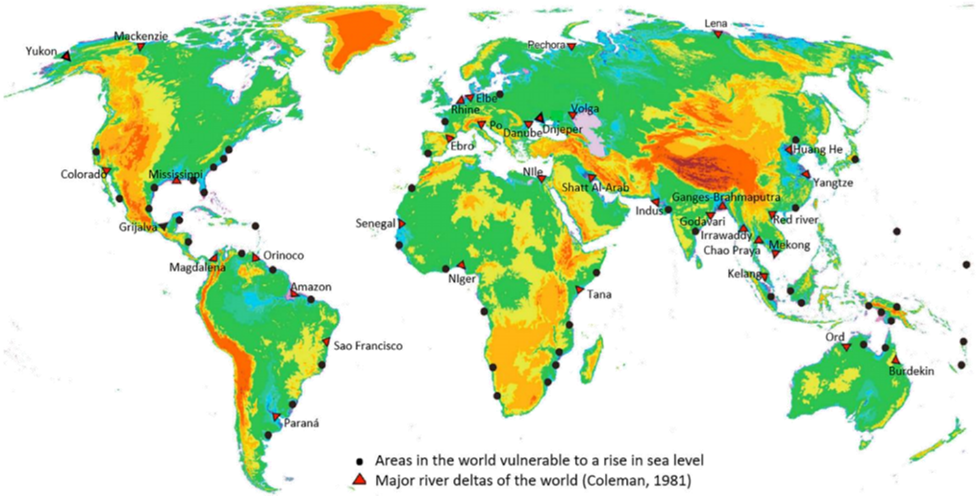 Figure XIII Global hotspots of groundwater vulnerability to saltwater intrusion and sea level rise