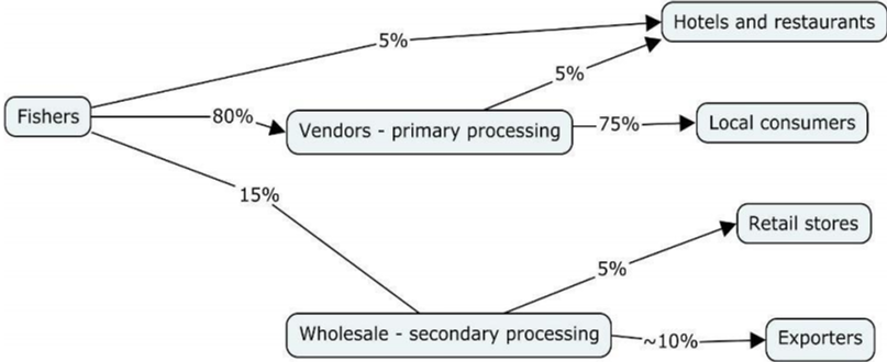 Figure III Product flows and market share as evident in the Caribbean