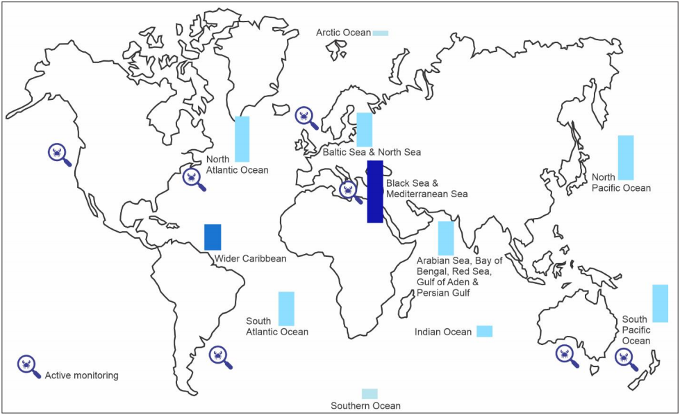 Figure I Marine non-indigenous species across the various ocean basins