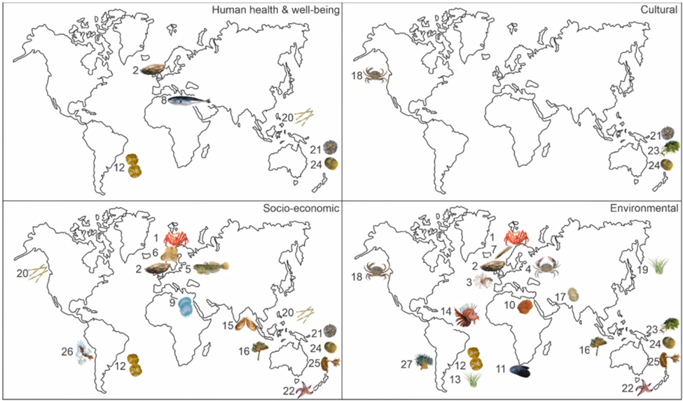 Figure II Species that have affected human health and well-being, socioeconomic and cultural assets and the marine environment